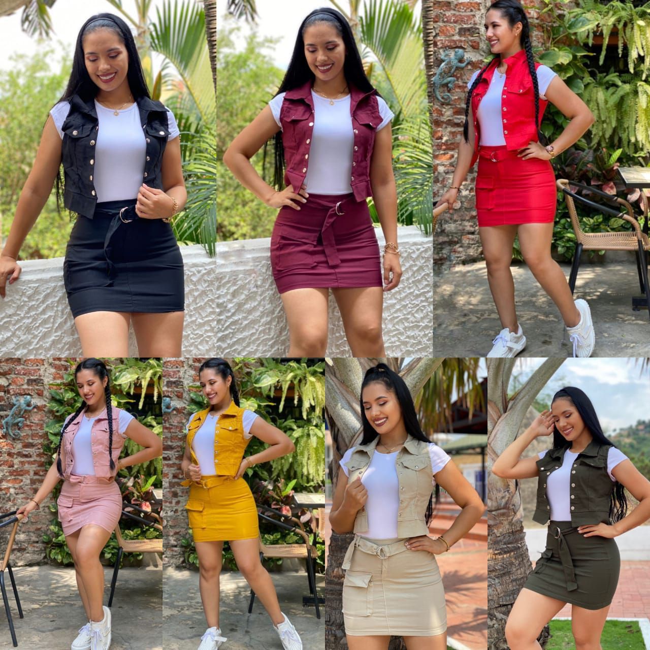 Conjunto 3 Piezas Para Chaleco Y Falda 2082