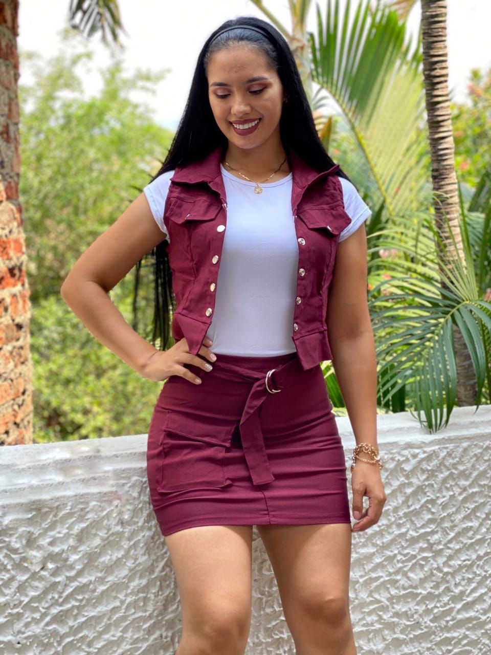 Conjunto 3 Piezas Para Chaleco Y Falda 2082
